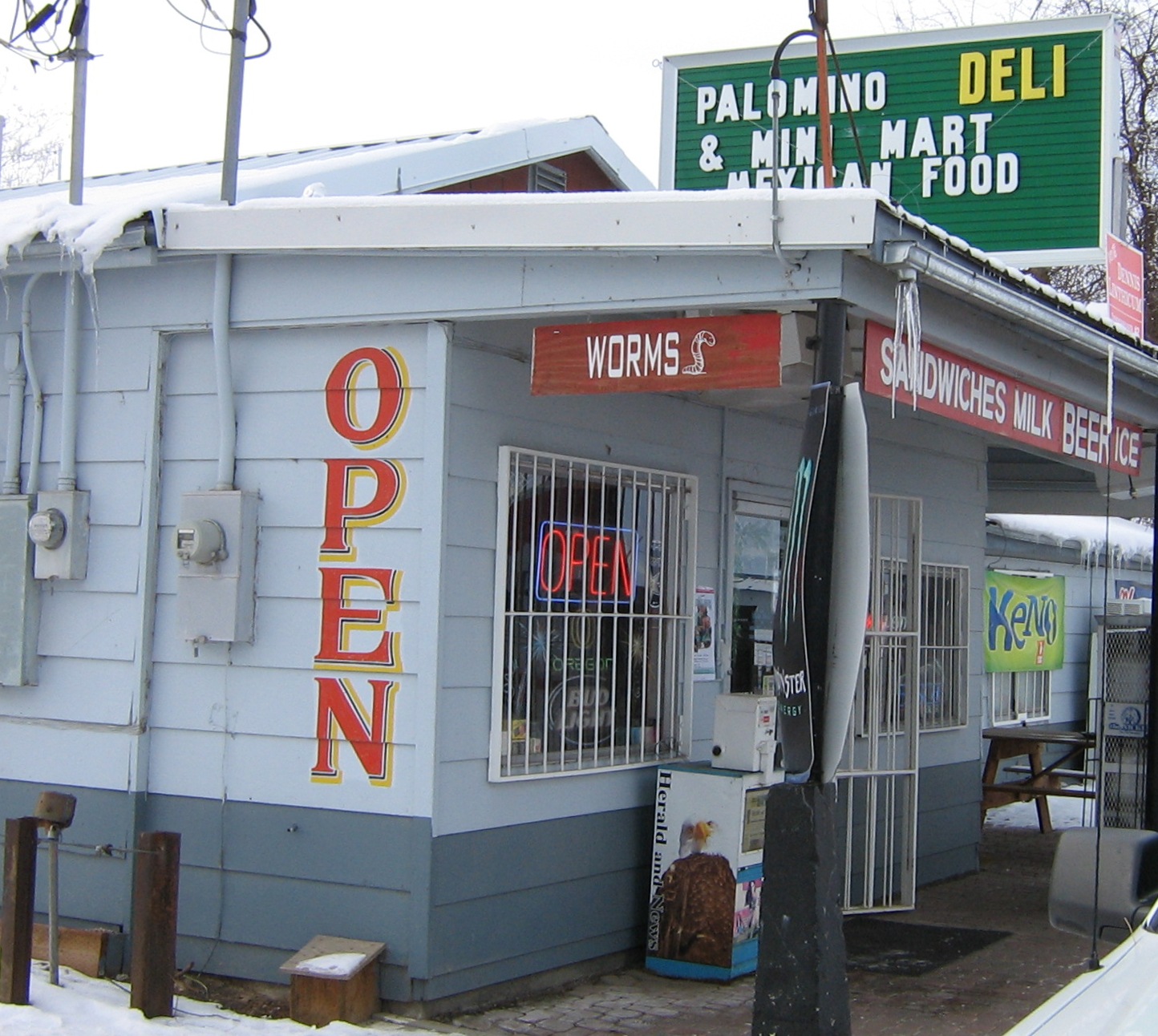 In addition to its other offerings, the Palomino Deli in Beatty hosts one of our honor collections. Palomino Deli in Beatty