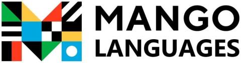 The logo for Mango Languages, a colorful patchwork M.
