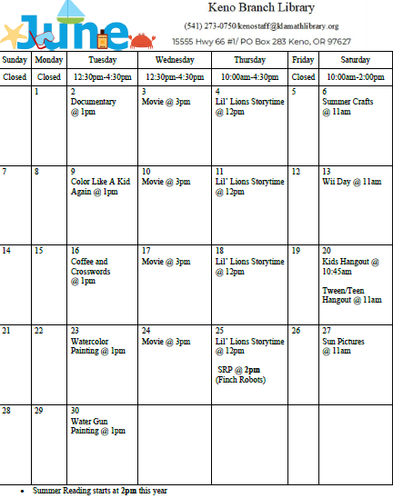 Printable monthly calendar of events